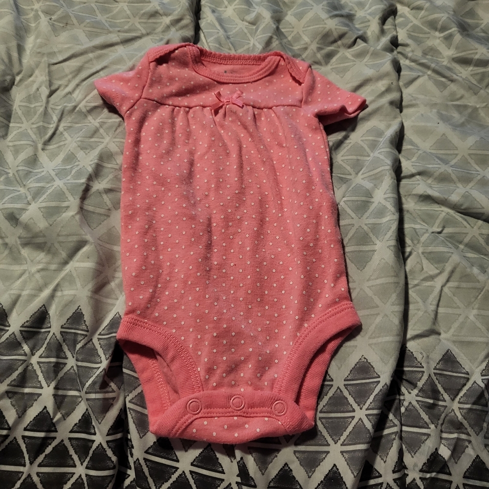 Pink polkadot onesie